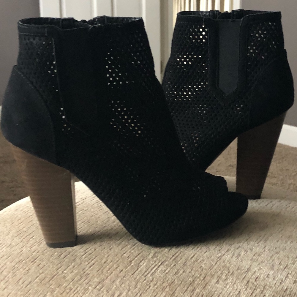 Black mesh booties